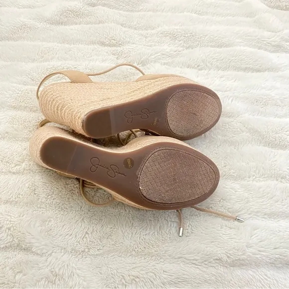 New Jessica Simpson Lace-Up Wedge Espadrilles Nwob Size 10