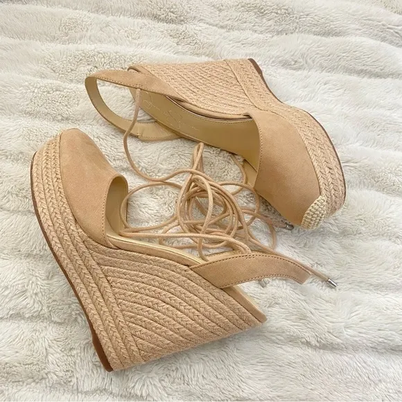 New Jessica Simpson Lace-Up Wedge Espadrilles Nwob Size 10