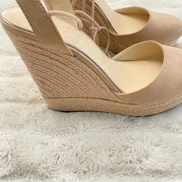 New Jessica Simpson Lace-Up Wedge Espadrilles Nwob Size 10