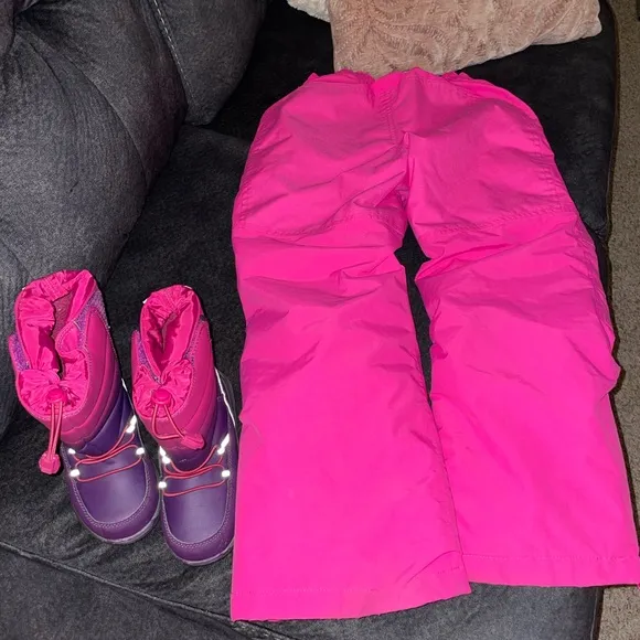 New Lands End (11) winter boots / Like new Lands End snow pants size 7