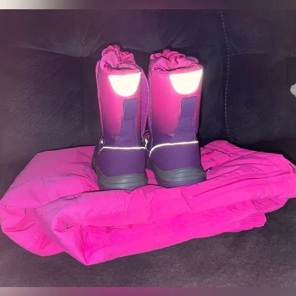 New Lands End (11) winter boots / Like new Lands End snow pants size 7