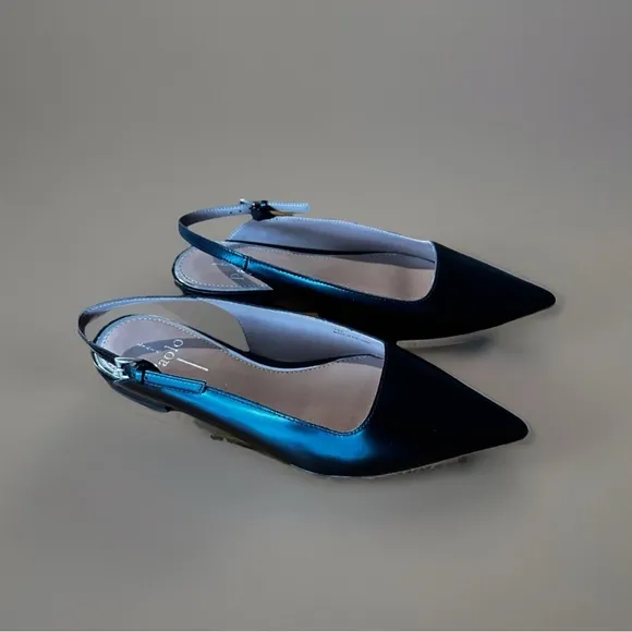 NEW Linea Paolo, black leather sling backs size 7
