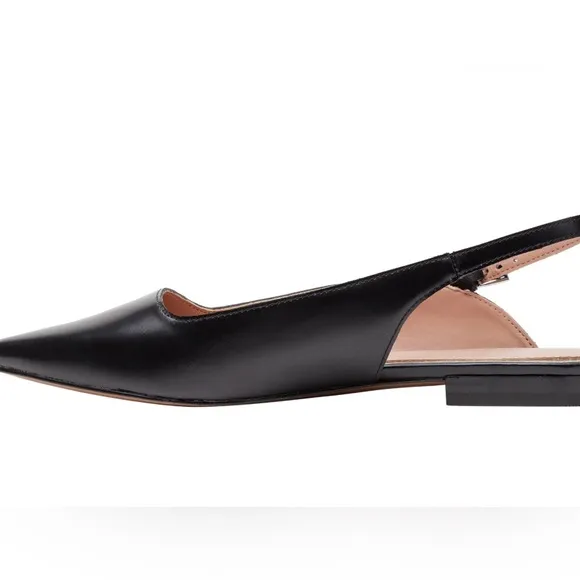 NEW Linea Paolo, black leather sling backs size 7
