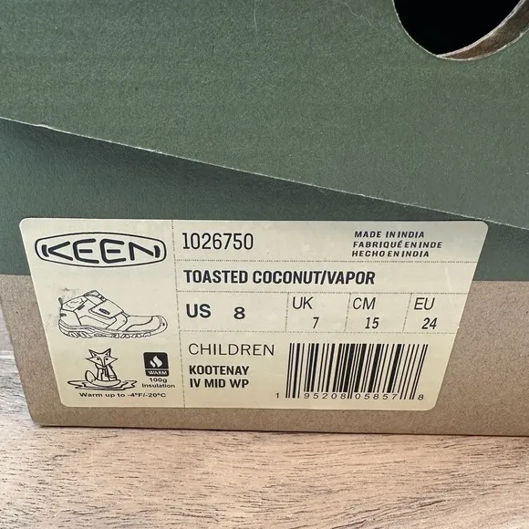 New Little Kids Keen Kootenay IV Brown Winter Snow Lined Ankle Boots Size 8 C