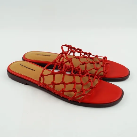 New MADEWELL Size 8 The Danika Knotted Sandal in Himalayan Orange $88 NR013