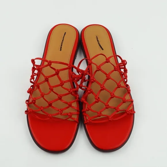 New MADEWELL Size 8 The Danika Knotted Sandal in Himalayan Orange $88 NR013