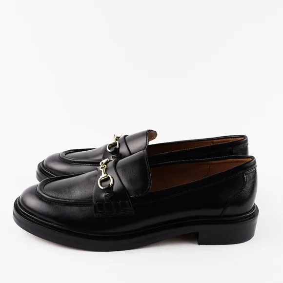 New MADEWELL Vernon Bit Hardware Loafer in True Black Leather