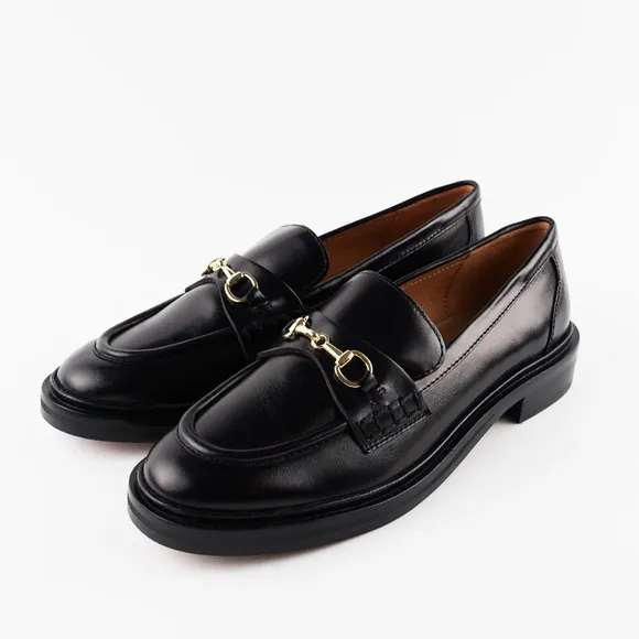 New MADEWELL Vernon Bit Hardware Loafer in True Black Leather