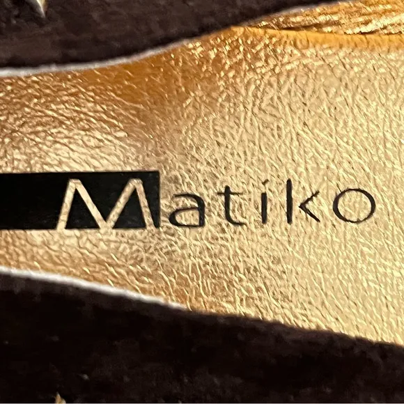 NEW Matiko Brown Suede Ballet Flats with Gold Leather Accents