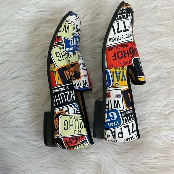 NEW Meijiana multi color License Plate Print Slip On Loaders 10