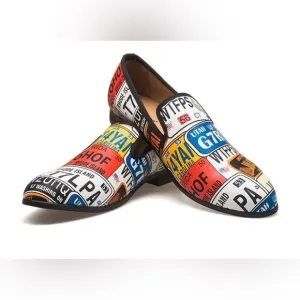 NEW Meijiana multi color License Plate Print Slip On Loaders 10