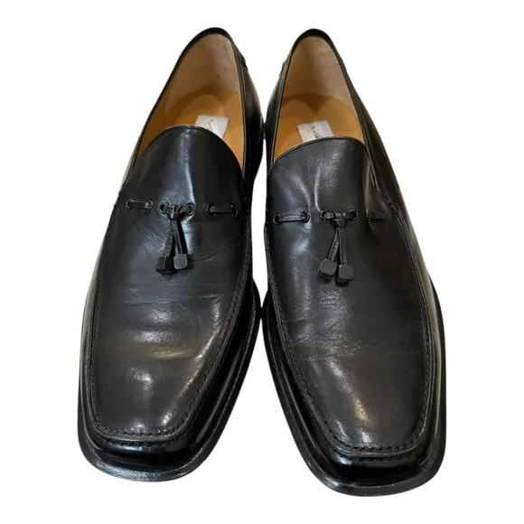 New Mezlan Poretta Men's Black Leather Slip-on Tassel Loafers Dress Shoes 9  9M