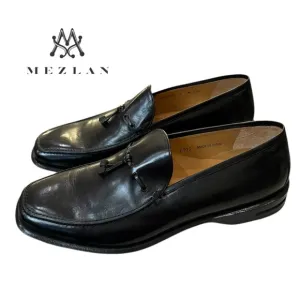 New Mezlan Poretta Men's Black Leather Slip-on Tassel Loafers Dress Shoes 9  9M