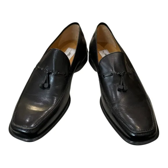 New Mezlan Poretta Men's Black Leather Slip-on Tassel Loafers Dress Shoes 9  9M