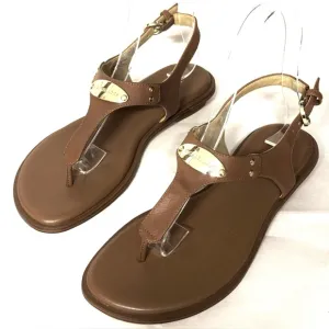 NEW Michael Michael Kors Brown MK Plate Flat Thong Sandals 5.5