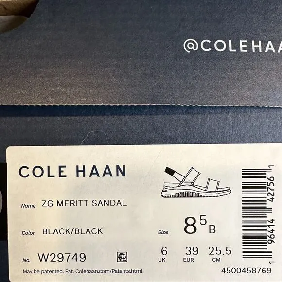 New NIB Womens Cole Haan Zerogrand Meritt Leather‎ Strappy Sandals Size 8.5 B