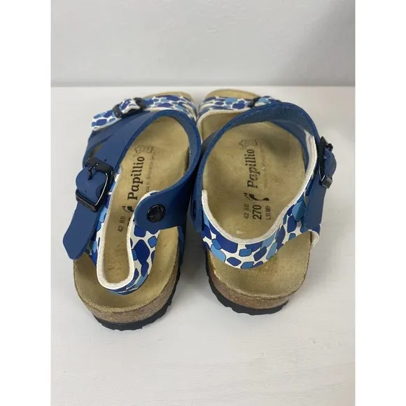 NEW Papillio Rio Birkenstock Strappy Sandals Ladies 11 EU 42 Funky Print Blue
