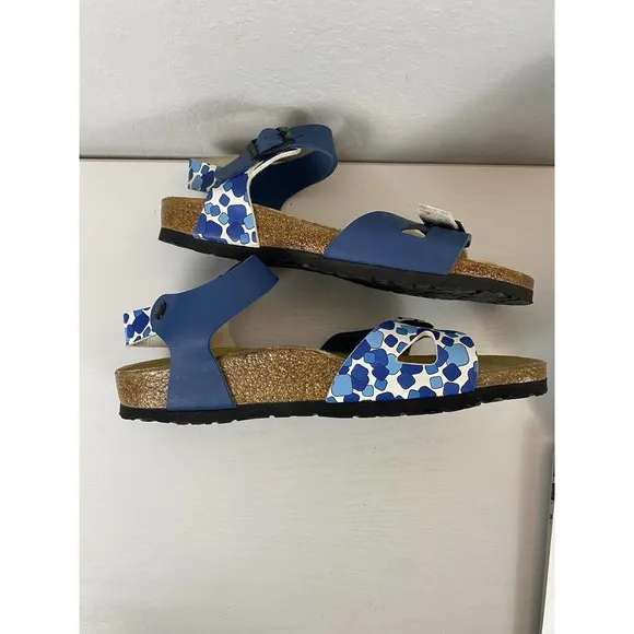NEW Papillio Rio Birkenstock Strappy Sandals Ladies 11 EU 42 Funky Print Blue