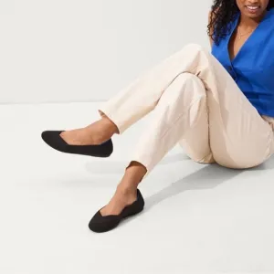 New Rothy’s The Flat Ballet Flats Round Toe Black Size 8