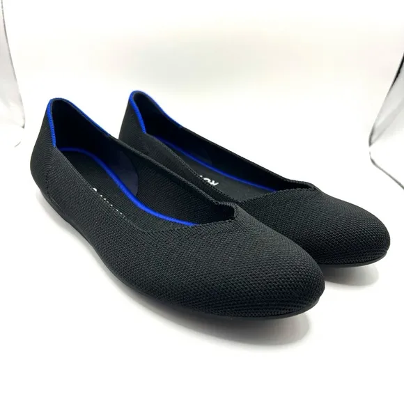 New Rothy’s The Flat Ballet Flats Round Toe Black Size 8