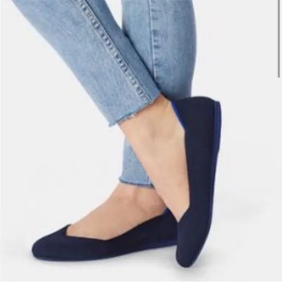New Rothy’s The Flat Ballet Flats Round Toe Black Size 8