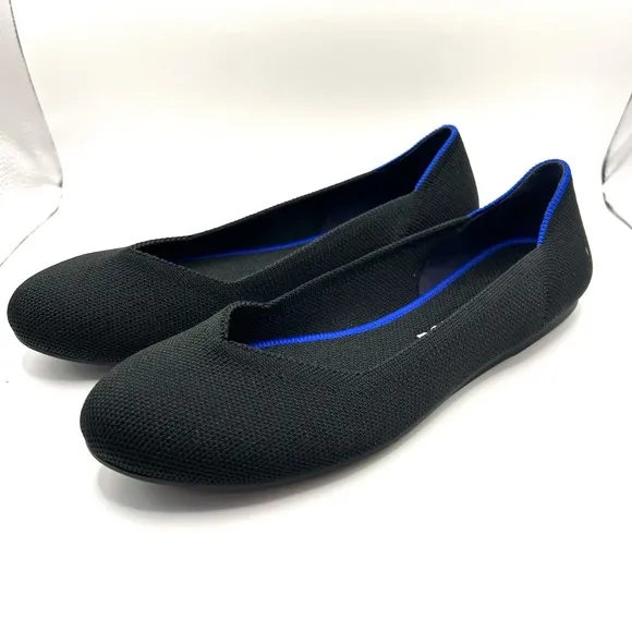 New Rothy’s The Flat Ballet Flats Round Toe Black Size 8