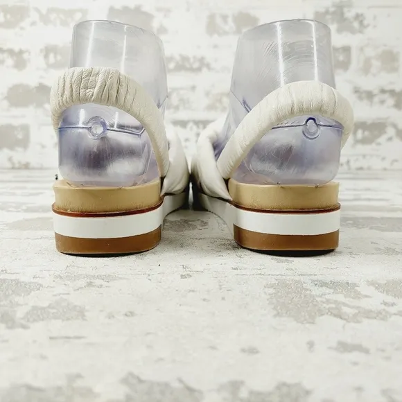 NEW Sam Edelman Agatha Mini White Leather Slingback Knotted Sandals X430
