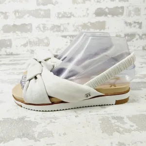NEW Sam Edelman Agatha Mini White Leather Slingback Knotted Sandals X430