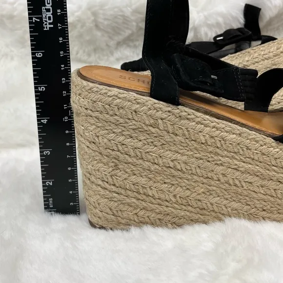 New Schutz Blisse Nubuck Sandal Espadrilles Platform Wedges Buckle Leather 9.5