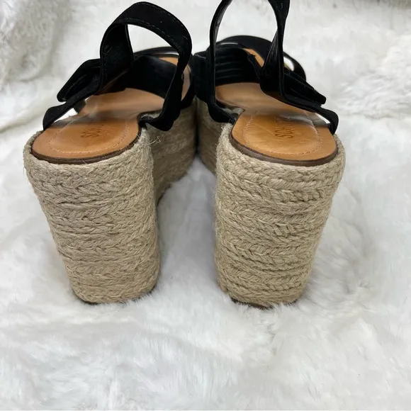 New Schutz Blisse Nubuck Sandal Espadrilles Platform Wedges Buckle Leather 9.5