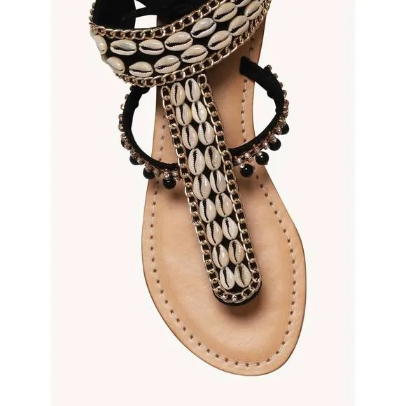 NEW SILVIA TCHERASSI vechiano flat sandals in white