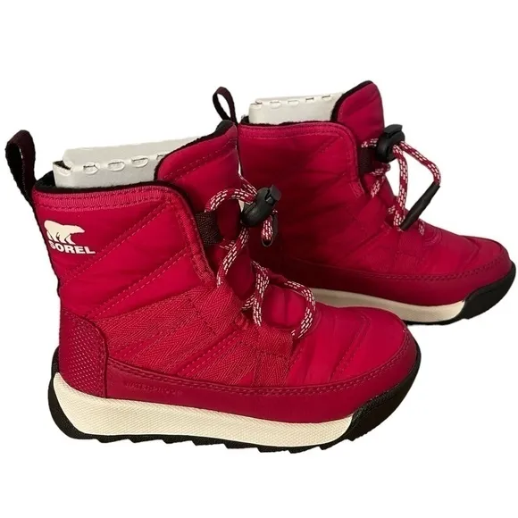 New Sorel Whitney II Waterproof Insulated Short Boots size 8 Fuchsia Black