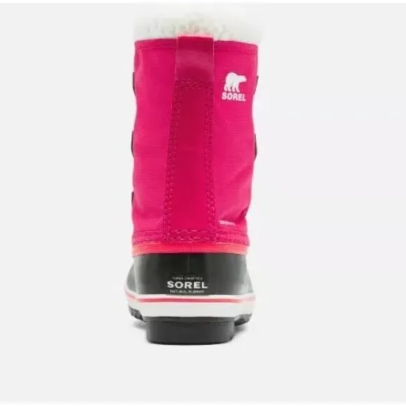 NEW! Sorel Youth Yoot Pac Nylon Waterproof Boot Bright Rose Pink Big Kid Size 6