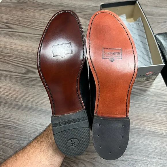 NEW Stacy Adams Madison Black Cap Toe Loafers 9 D