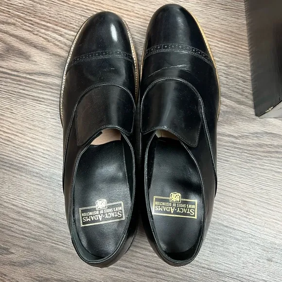 NEW Stacy Adams Madison Black Cap Toe Loafers 9 D