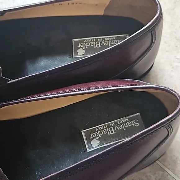 NEW! STANLEY BLACKER Men's Made In Italy Slip On Leather Tassel Loafer Shoe 13M.
