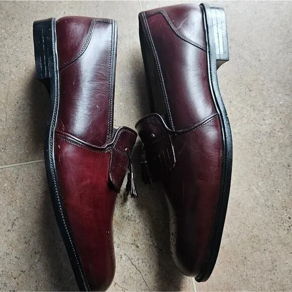 NEW! STANLEY BLACKER Men's Made In Italy Slip On Leather Tassel Loafer Shoe 13M.