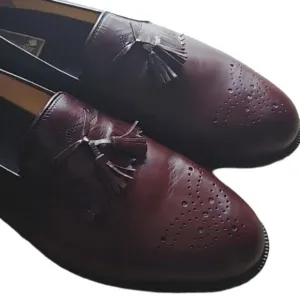 NEW! STANLEY BLACKER Men's Made In Italy Slip On Leather Tassel Loafer Shoe 13M.