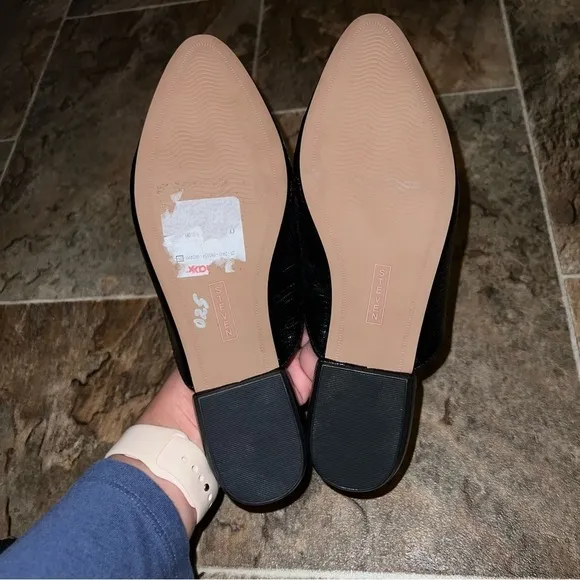 NEW Steven by Steve Madden Heidie Black Textured Slip On Pointed Toe Mule Flats