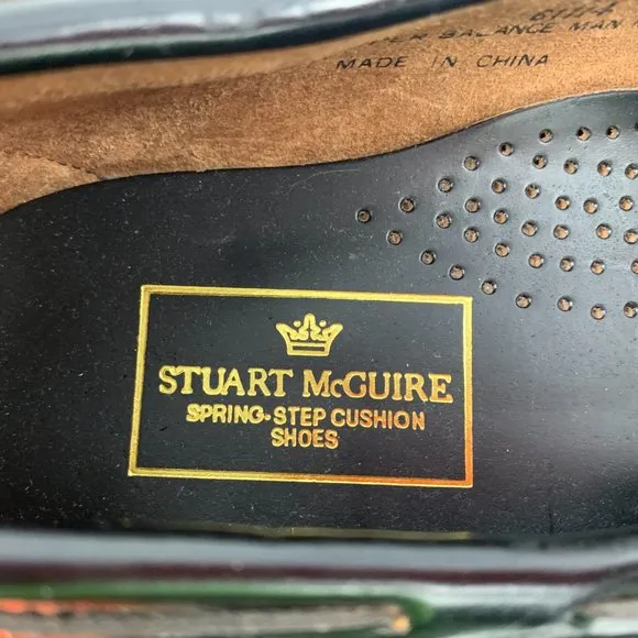 NEW Stuart McGuire‎ Mens Black Leather Kiltie Tassel Dress Loafers Size 9 EEE