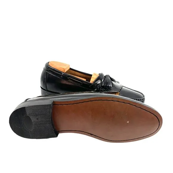 NEW Stuart McGuire‎ Mens Black Leather Kiltie Tassel Dress Loafers Size 9 EEE
