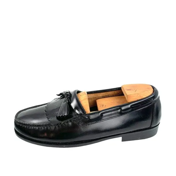 NEW Stuart McGuire‎ Mens Black Leather Kiltie Tassel Dress Loafers Size 9 EEE