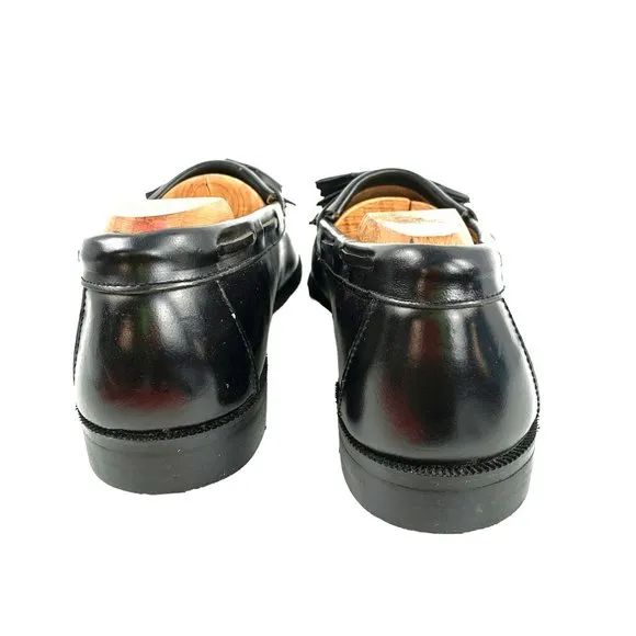 NEW Stuart McGuire‎ Mens Black Leather Kiltie Tassel Dress Loafers Size 9 EEE