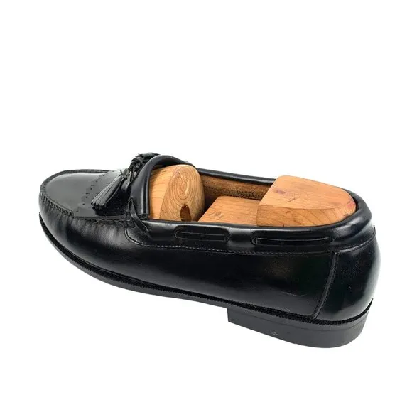 NEW Stuart McGuire‎ Mens Black Leather Kiltie Tassel Dress Loafers Size 9 EEE