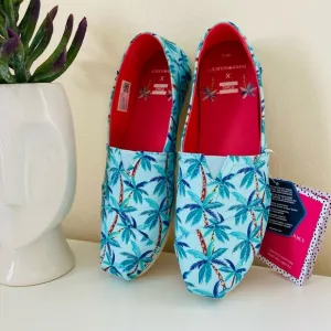 New TOMS x paper source Palm print Espadrilles flats