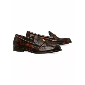 NEW TORY BURCH women's classic loafer in tortoise patent