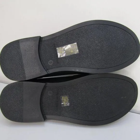 NEW TORY BURCH Womens Classic Rain Loafers Low-Heel Rubber Slip-On Black Size 8