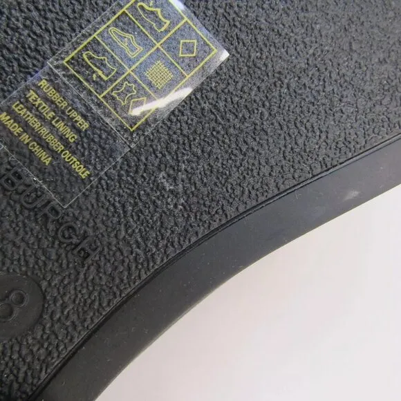 NEW TORY BURCH Womens Classic Rain Loafers Low-Heel Rubber Slip-On Black Size 8