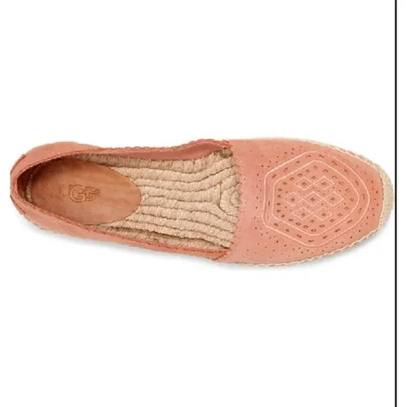 New UGG Australia Heidi Suede Slip On Platform Espadrilles SIZE 10 Jute Travel