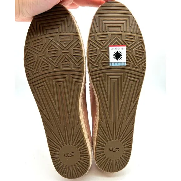 New UGG Australia Heidi Suede Slip On Platform Espadrilles SIZE 10 Jute Travel